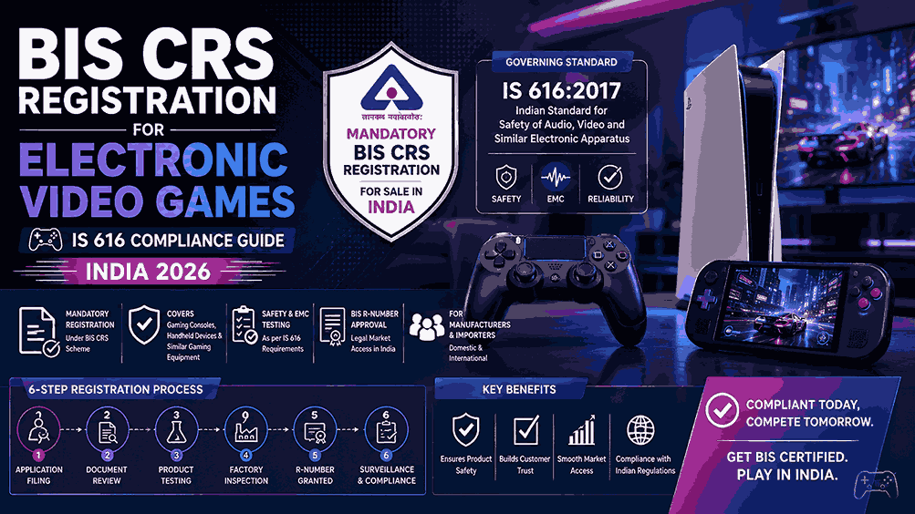 bis crs registration electronic video games india 2026