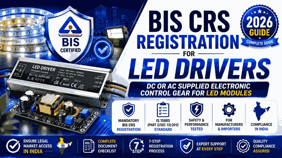 bis crs registration led control gear driver india 2026