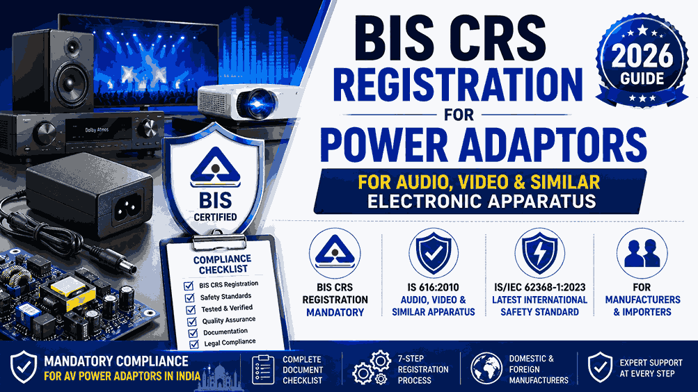 bis crs registration power adaptors audio video india 2026