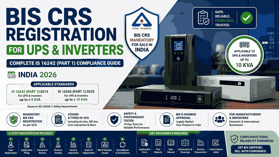 bis crs registration ups inverter india 2026